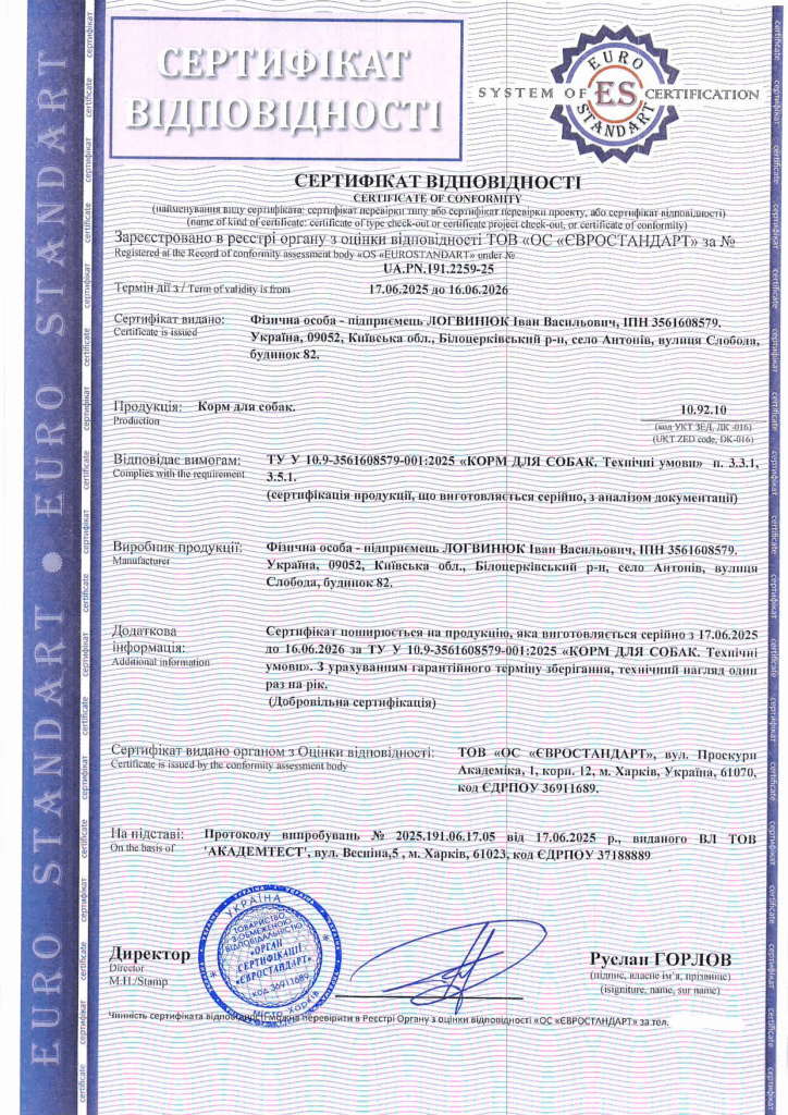 Сертификация корма для собак: подтверждение соответствия техническим условиям